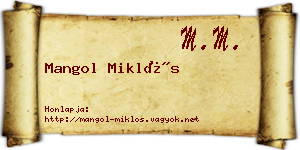 Mangol Miklós névjegykártya