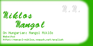 miklos mangol business card
